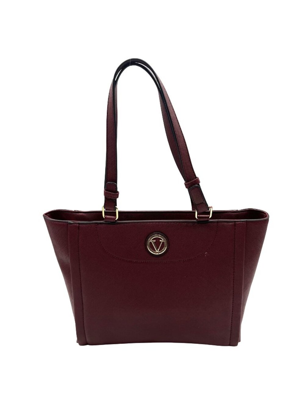 Vera New York Burgundy Saffiano Faux Leather Tote Bag